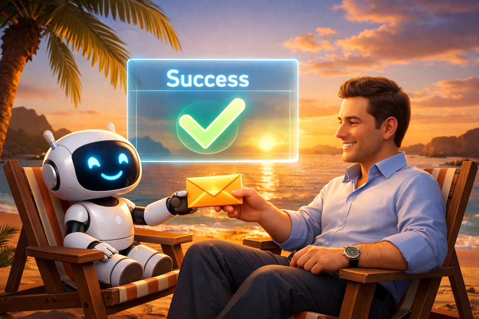 AI handling follow-ups while you relax on the beach