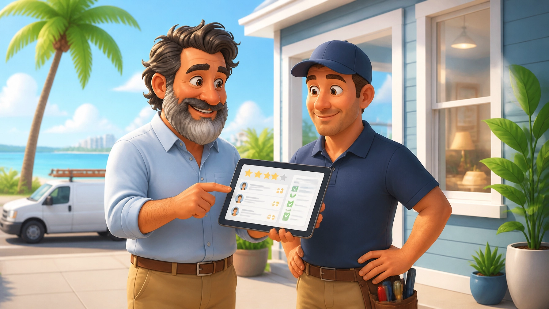 GreyBeardOps consultant helping a Tampa Bay small-business owner manage customer reviews